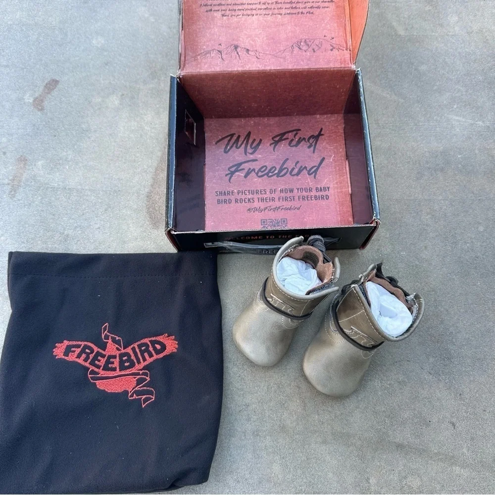 Freebird Baby Coal Booties Stone Size 0 (0-3 months) Just Like Mom's NEW